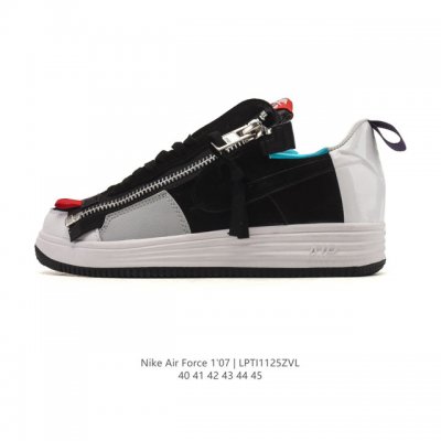 耐克Nike Lunar Force 1 Duckboot’ 17 Lf1 空军一号 小白鞋 拉链款鞋面 厚底增高运动板鞋，采用了合成革和织物制成，内衬是拒水面