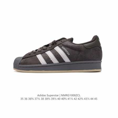 真标 阿迪达斯 Adidas Superstar 三叶草经典贝壳头系列 新款休闲板鞋潮流男女士运动鞋 。鞋面柔软皮革材质 标志性的贝壳鞋头，锯齿三条纹，简约的线 - 点击图像关闭