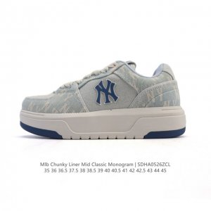 mlb Chunky Liner Mid人气单品学长鞋系列轻量增高厚底百搭休闲运动板鞋轻便胶鞋 高级街头休閒品牌鞋 Mlb Chunky Liner 学长鞋是从