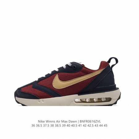 耐克 Nike Air Max Dawn 黎明系列 低帮气垫百搭休闲运动慢跑鞋，从配色上彰显出浓厚的复古气质。最大的亮点当属鞋型设计上加入结构元素，汲取1984 - 点击图像关闭