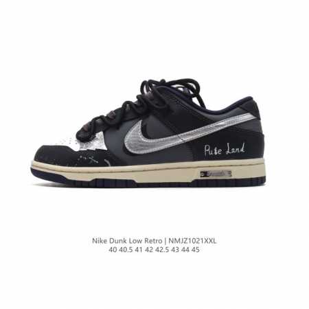 公司级 耐克 Nike Dunk Low Retro 运动鞋复古板鞋 解构绑带 双鞋带 作为 80 年代经典篮球鞋款，起初专为硬木球场打造，后来成为席卷街头的时 - 点击图像关闭