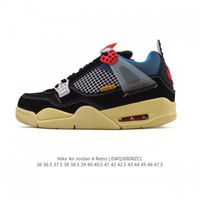 真标 耐克 Nike Air Jordan 4 Retro Og迈克尔 乔丹Aj4代乔4 中帮复古休闲运动文化篮球鞋。秉承轻量化的速度型篮球鞋设计思想完成设计，