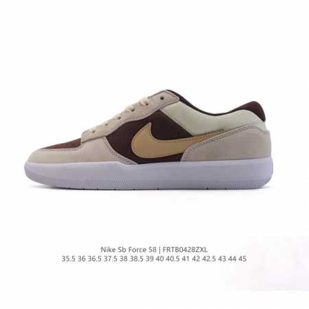 耐克Nike Sb Force 58 运动滑板鞋。这是一款将前沿创新带入街头的单品，它具有硫化杯底，具有出色的耐用性和灵活性。使用柔软皮革和帆布拼接，在饰面上放 - 点击图像关闭
