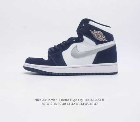 真二层 耐克 Nike Air Jordan 1 Retro High Og 乔丹一代aj1 乔1 Aj1 高帮篮球鞋复刻运动鞋 皮面高帮板鞋的设计灵感源自运动 - 点击图像关闭