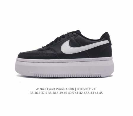 Nike耐克新款nike Court Vision Alta Ltr 厚底增高运动休闲板鞋 时尚设计 巧妙融合皮革材质搭配加高鞋底 出众篮球鞋外观搭配柔软鞋舌 - 点击图像关闭