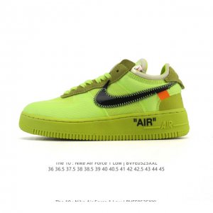 纯原版本 耐克Nike Off-White X Air Force 1 Ow联名空军一号厚底增高运动板鞋 小白鞋 鞋款延续了此次联名的设计风格 鞋身内侧同样印有