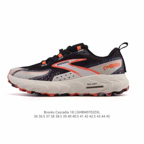新品公司级 Brooks布鲁克斯Cascadia18山岩男缓震女越野跑鞋登山防滑徒步户外运动鞋#Brooks Cascadia 18山岩,全能防护,舒适安全Ma