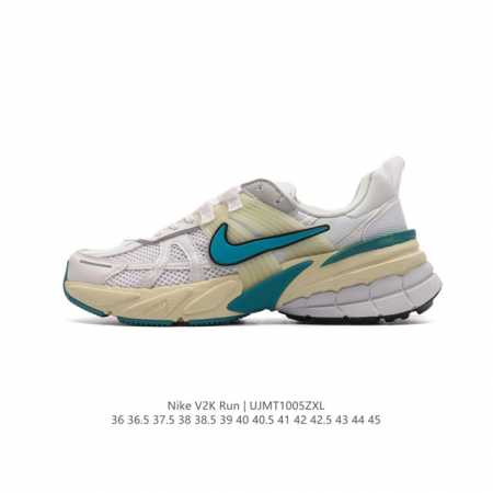 Nike 耐克 V2K Run 减震防滑 复古低帮运动跑步鞋 超火复古跑鞋，采用太空革组合呼吸网眼布鞋面材质，搭载正确4层组合底模，嵌入tpu加固稳定模块,双层 - 点击图像关闭