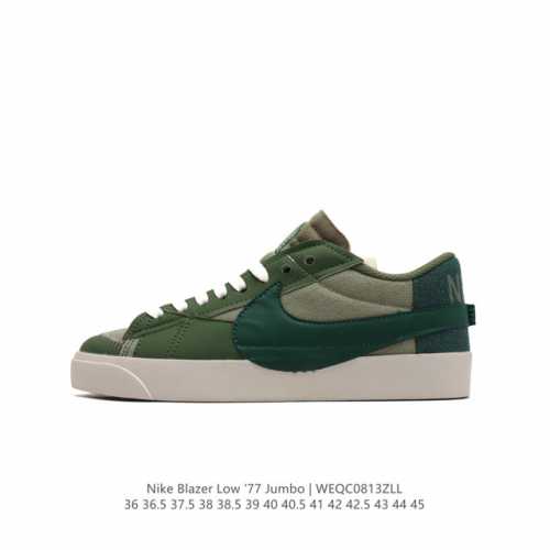 耐克 Nike Blazer Low '77 Jumbo 运动鞋，抓地板鞋，革新重塑经典街头人气鞋款，采用人气传统外观，巧搭大号耐克勾勾设计和宽大鞋带。柔软泡绵