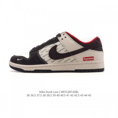 真标 耐克 Nike Sb Dunk Low Pro 男女款运动鞋复古板鞋。采用柔软皮革鞋面，经久耐穿，塑就如元年款 Dunk 般的复古质感。鞋头透气孔，搭配鞋