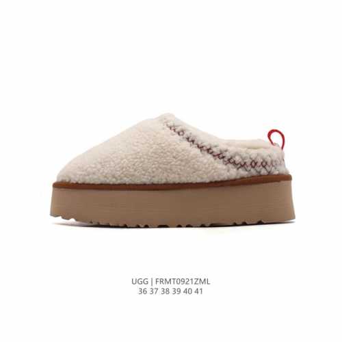 公司级 Ugg 棉拖 雪地靴 俏皮可爱的百变造型， 美国轻奢品牌ugg 平底系列冬季羊毛一体雪地休闲保暖毛毛家居包头棉拖鞋。官方同步包装 检验标 材料采用原厂防
