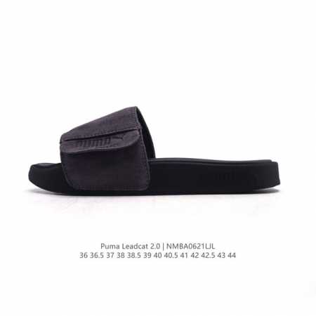 新品公司级 Puma Leadcat 2.0 彪马 拖鞋男女鞋 魔术贴鞋面夏季新款运动鞋 沙滩鞋外穿凉拖鞋 大Logo 复古一字拖，Puma Leadcat 2 - 点击图像关闭