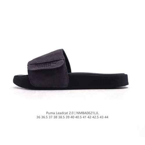 新品公司级 Puma Leadcat 2.0 彪马 拖鞋男女鞋 魔术贴鞋面夏季新款运动鞋 沙滩鞋外穿凉拖鞋 大Logo 复古一字拖，Puma Leadcat 2