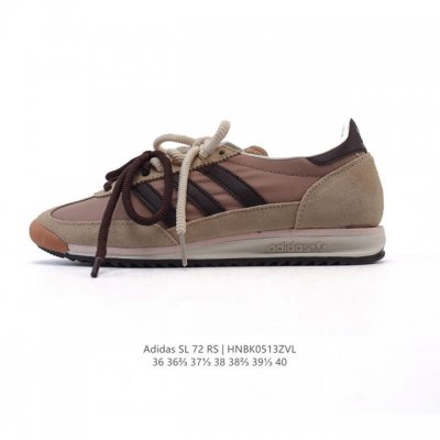 阿迪达斯Adidas Sl 72 Shoes 经典复古薄底运动鞋 T头鞋 三叶草复古休闲跑步鞋休闲运动鞋 这款经典运动鞋携复古型格，来访你的活力日常 采用舒爽帆