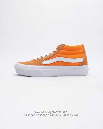 万斯vans范斯 经典系列 Sk8-Mid 中帮皮革鞋面休闲运动板鞋情侣鞋时尚复古男女鞋 码数 35 44 含硫化半码 编码 Cdkw0911Zzl