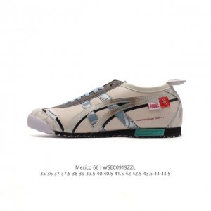 亚瑟士 Onitsuka Tiger Mexico 66 Slip On 鬼冢虎复古时尚 舒适透气皮革鞋面 耐磨防滑 休闲运动跑步鞋 虎底采用磨耐防橡滑胶底大富