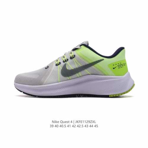 公司级 耐克 Nike Quest 4 男士运动跑鞋。网面透气 时尚休闲跑步鞋 简约高科技设计采用多层材料，为双足带来凉爽感受和稳固体验时尚鞋面搭配中足包覆设计