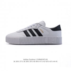 110 阿迪达斯 Adidas/三叶草 Outdoor 经典三条杠复古休闲运动板鞋 德训鞋 Samba 四季时尚简约小白鞋男女鞋情侣鞋厚底增高百搭潮鞋。 类型：