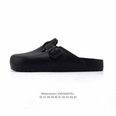 公司级德国百年知名鞋履品牌 勃肯Birkenstock Boston Suede Shearling 波士顿系列休闲凉拖鞋 低帮牛皮绒面革复古软木底包头露跟休闲 - 点击图像关闭