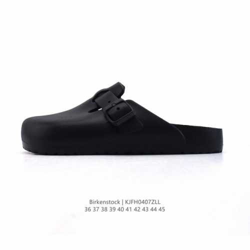 公司级德国百年知名鞋履品牌 勃肯Birkenstock Boston Suede Shearling 波士顿系列休闲凉拖鞋 低帮牛皮绒面革复古软木底包头露跟休闲