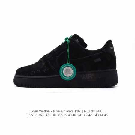 公司级 附赠送logo清洁刷 Af1耐克 Nike Air Force 1 ‘07 Low 空军一号 路易威登联名 厚底增高百搭休闲运动板鞋 原楦头原纸板 打造 - 点击图像关闭