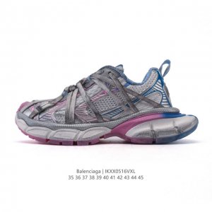 公司级 巴黎世家 Balenciaga 3Xl Sneakers 巴黎世家 十代网布系带低帮走秀复古老爹运动鞋 解构绑带 透气网纱 网面 材料和聚氨酯 磨损效果