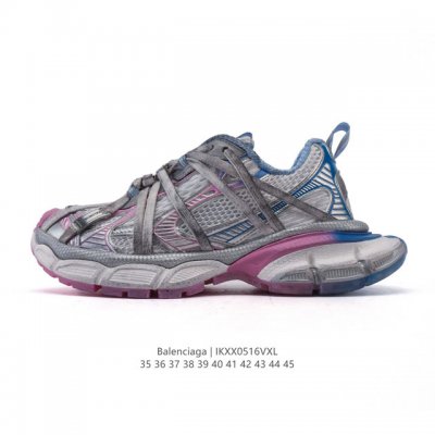 公司级 巴黎世家 Balenciaga 3Xl Sneakers 巴黎世家 十代网布系带低帮走秀复古老爹运动鞋 解构绑带 透气网纱 网面 材料和聚氨酯 磨损效果