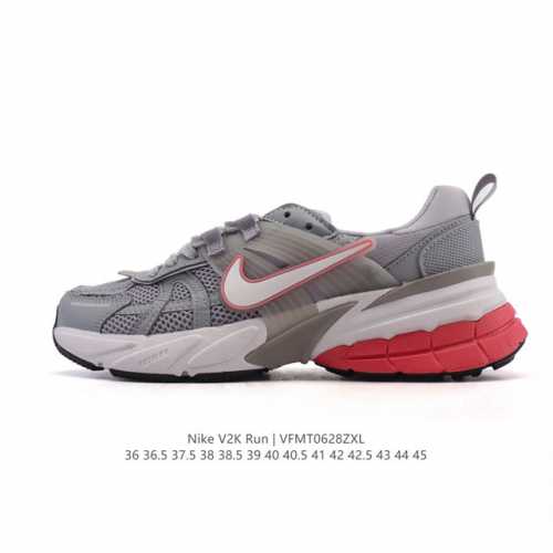 Nike 耐克 V2K Run 减震防滑 复古低帮运动跑步鞋 超火复古跑鞋，采用太空革组合呼吸网眼布鞋面材质，搭载正确4层组合底模，嵌入Tpu加固稳定模块,双层