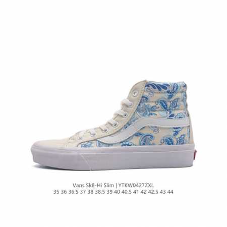 Vans 万斯 Sk8-Hi Slim硫化 经典时尚高帮百搭校园休闲运动滑板鞋 尺码: 35-44硫化半码 编码：Ytkw0427 - 点击图像关闭