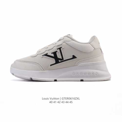 新品 Lv Classic运动鞋 Lv 路易威登Louis Vuitton路易威登Lv男鞋Classic运动鞋2025款小牛皮字母休闲鞋白色1Ahstf 新款L