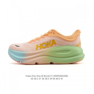 公司级 Hoka畅行无阻 Hoka One One Bondi 9 舒适百搭耐磨轻便 低帮跑步鞋 男女同款。Bondi 9 最显著的变化在于其鞋底单元，原本扎实
