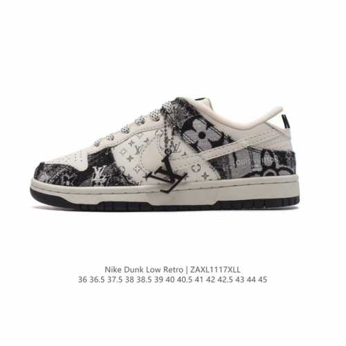 公司级 带半码 耐克dunk Sb 路易威登联名低帮复古文化休闲运动篮球鞋，从1985 年面世的元年款汲取设计灵感，采用简洁大方的经典外观，熟悉中带一抹新颖。此