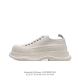 意大利高奢品牌-亚历山大 麦昆 Alexander Mcqueen Sole Sneakers 低帮时装厚底显高百搭休闲松糕鞋 男女式小白鞋 厚底增高帆布运动鞋