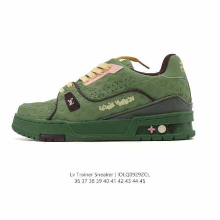 公司级 路易威登 Louis Vuitton Lv路易威登板鞋 时尚运动鞋潮厚底增高男女鞋。舒适防滑底和百搭性霸屏整个时尚娱乐圈，细节调整完美主义！采用柔软皮革 - 点击图像关闭