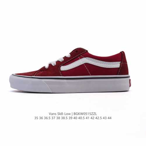 万斯 Vans Sk8-Low 经典款 小红书爆款低帮休闲皮革帆布拼接硫化板鞋 工艺 硫化1:1 重量1:1 真标 原钢印 材质标 鞋型标 合格证 尺码 35