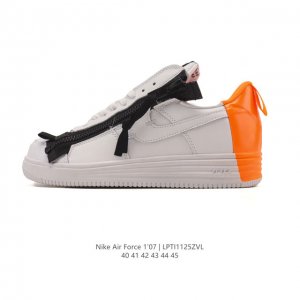 耐克Nike Lunar Force 1 Duckboot’ 17 Lf1 空军一号 小白鞋 拉链款鞋面 厚底增高运动板鞋，采用了合成革和织物制成，内衬是拒水面