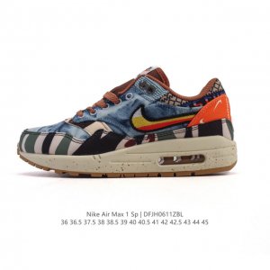 公司级 耐克 Concepts X Nike Air Max 1 Sp Mellow 复古 腰果花 低帮 气垫 休闲跑步鞋 男女子同款运动鞋，气垫百搭跑步鞋。融