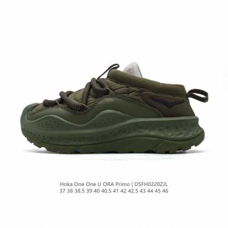 公司级 Hoka One One Ora Primo 一脚蹬男女厚底运动休闲舒缓鞋 秋冬款Hoka Ora Primo粗鞋带加棉厚底时尚舒适运动拖鞋 尺码：37 - 点击图像关闭
