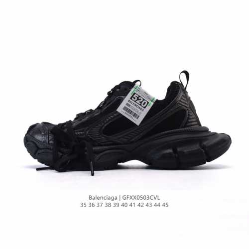 公司级 巴黎世家 Balenciaga 3Xl Sneakers 巴黎世家 十代网布系带低帮走秀复古老爹运动鞋 透气网纱 网面 材料和聚氨酯 磨损效果 鞋头边缘