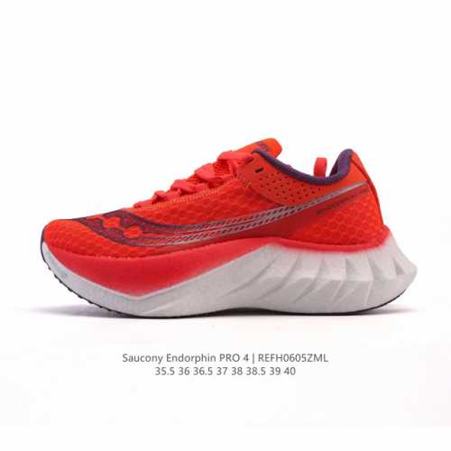 新品公司级 Saucony索康尼Endorphinpro啡鹏4陆地速鲨竞速碳板运动训练跑鞋 舒适百搭 网布减震透气支撑 低帮 碳板跑步鞋Saucony索康尼En