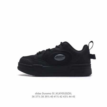 adidas 阿迪达斯 阿迪达斯adidas Duramo Sl 男女子跑鞋时尚板鞋，选用皮革拼接网材鞋面，质轻而柔软，透气吸汗且防臭。鞋侧饰以经典三条纹作装饰 - 点击图像关闭
