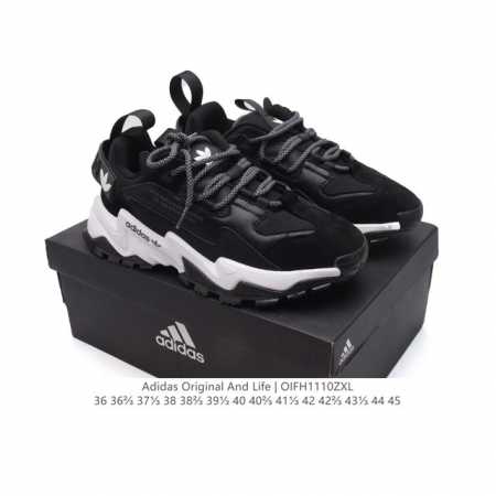 阿迪达斯 Adidas Original And Life 复古老爹鞋厚底增高运动跑步鞋。鞋跟后跟做了贴合脚踝曲线处理，耐磨材质外底辅以组合纹路，铸就抓地力，鞋 - 点击图像关闭