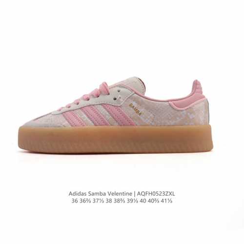 adidas 阿迪达斯 女款运动鞋 三叶草Samba Velentine 休闲鞋 德训鞋 2025年新款 蛇纹皮革鞋面 复古板鞋经典运动鞋 一款阿迪达斯的Sam