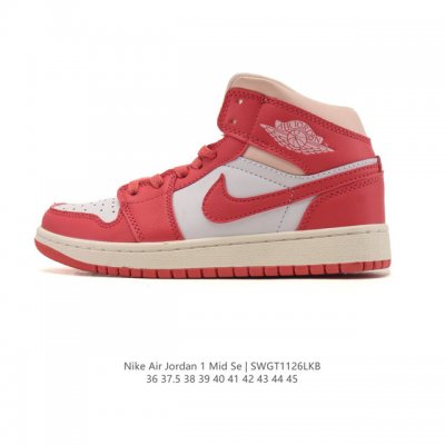 耐克 Nike Air Jordan 1 Mid 男女子篮球鞋时尚轻盈板鞋Aj1乔1运动鞋 乔丹一代 高帮复古休闲篮球鞋 。Air Jordan 1 Mid 搭