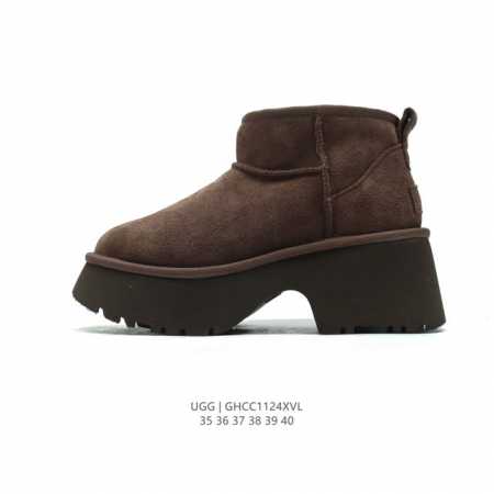 公司级 Ugg 中帮靴子 雪地靴 俏皮可爱的百变造型， 美国轻奢品牌ugg 平底系列冬季羊毛一体雪地休闲保暖毛毛家居包头棉鞋。官方同步包装 检验标 材料采用原厂 - 点击图像关闭