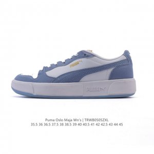 puma 彪马 Oslo Maja Wn's 2025年新款 厚底增高运动休闲板鞋 复古经典板鞋时尚小白鞋。原楦原纸版开发，采用固色翻毛皮拼接头层牛培皮革鞋面材