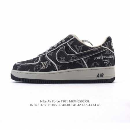 公司级 真标 带半码 耐克Nike Air Force 1 Low 空军一号 小白鞋 路易威登联名 帆布低帮百搭休闲运动板鞋。柔软、弹性十足的缓震性能和出色的中 - 点击图像关闭