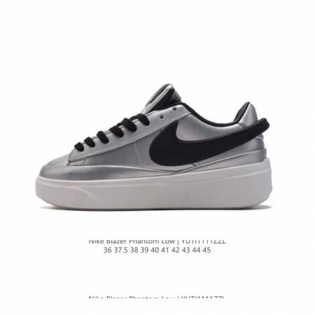 耐克 新款 NIKE Blazer Phantom Low男女子运动板鞋 厚底增高休闲鞋。采用轻盈利落设计，焕新演绎经典鞋款。该鞋款带来舒适足底体验，结合鞋侧壁 - 点击图像关闭