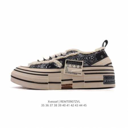 公司级 吴建豪个人新锐品牌Xvessel G.O.p Mule Slip On 重工解构厚底软木运动鞋 百搭乞丐风增高帆布面板鞋休闲男女鞋 包头运动拖鞋，古法手 - 点击图像关闭