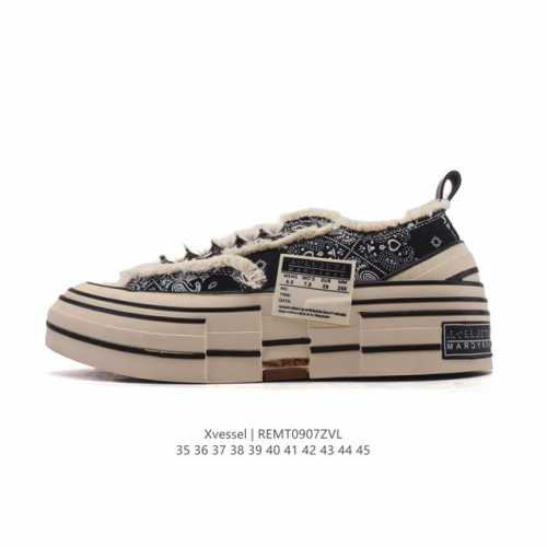 公司级 吴建豪个人新锐品牌Xvessel G.O.p Mule Slip On 重工解构厚底软木运动鞋 百搭乞丐风增高帆布面板鞋休闲男女鞋 包头运动拖鞋，古法手